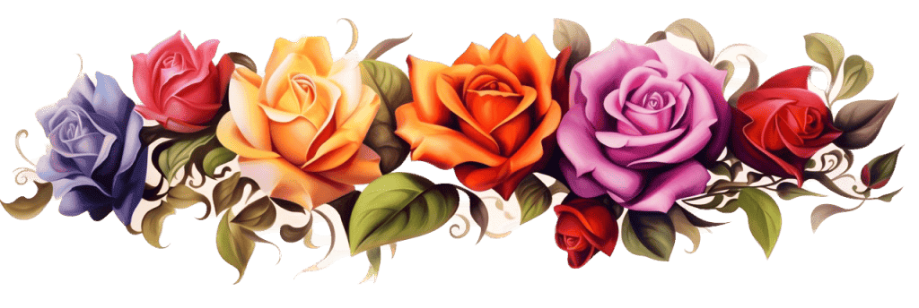 multi colored rose meaning, illustration Large Background Removed