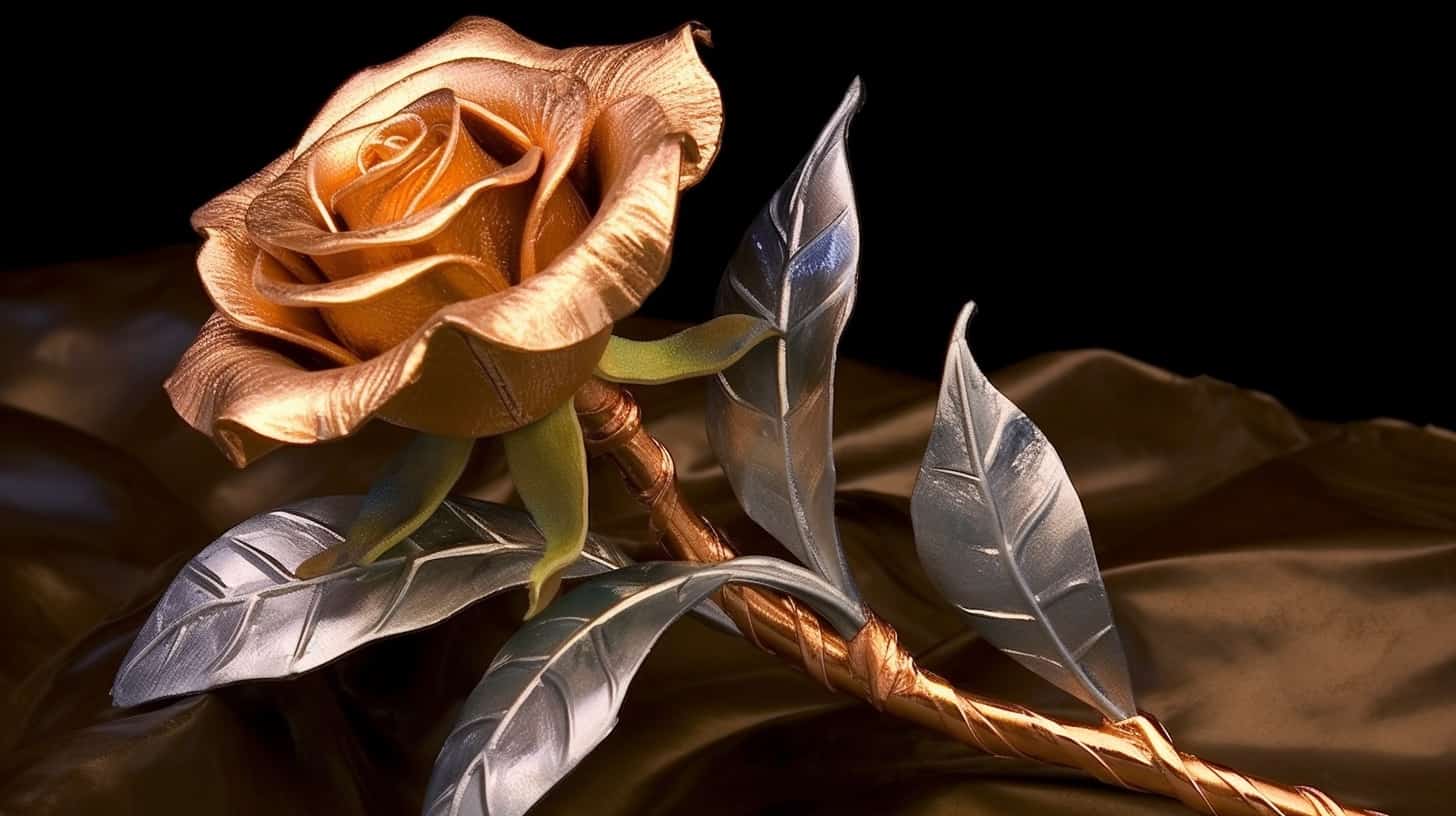 metallic rose gift